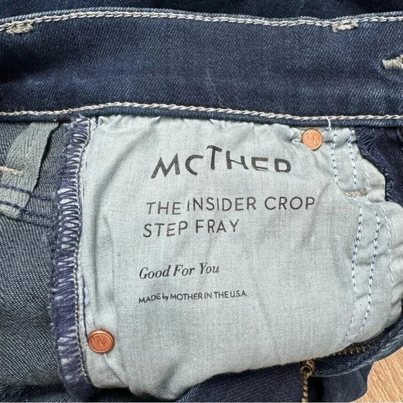 MOTHER The Insider Crop Step Fray Flare Cropped Jeans Denim in Good For You 24 - Picture 7 of 17